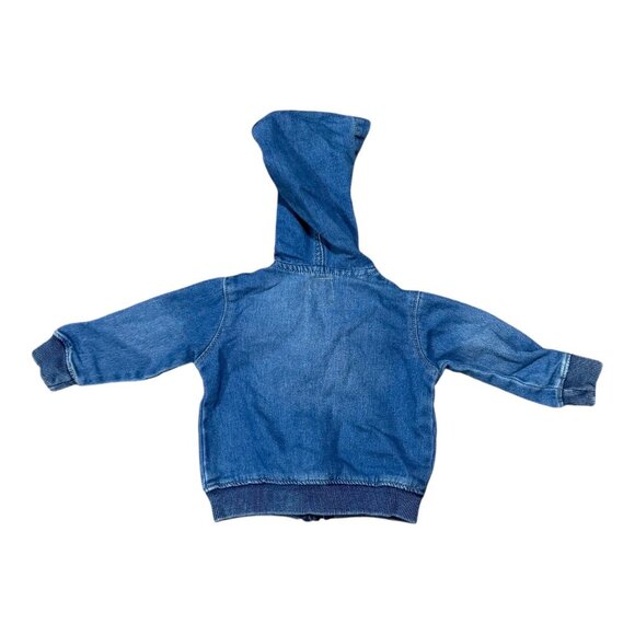 Levis Baby Denim Hooded Jacket 12M With Zip Closure & Front Pockets Boy Girl - Picture 2 of 5